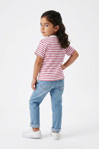 STRIPED CHARACTER GRAPHIC T-SHIRT FOR BABY GIRLS