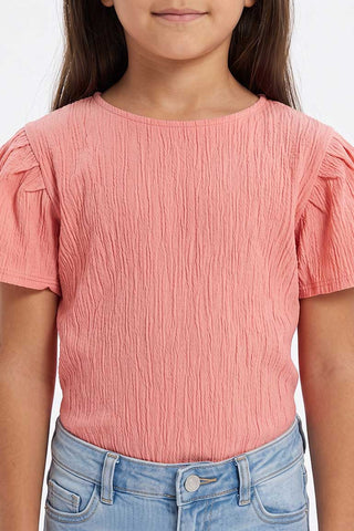 TEXTURED PUFF SLEEVES BLOUSE FOR GIRLS