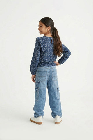 PRINTED RUFFLE TOP FOR GIRLS