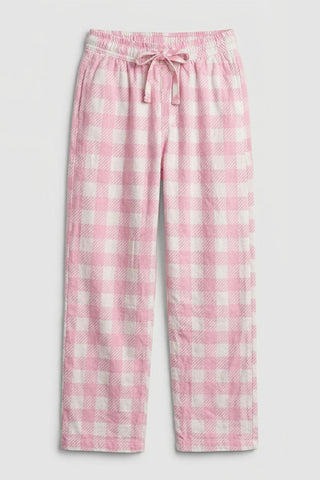 CHECKERED PULL-ON PANTS FOR GIRLS