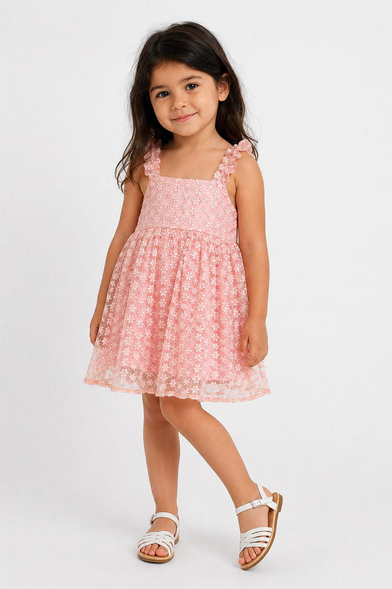 EMBROIDERED LACE DRESS FOR BABY GIRLS