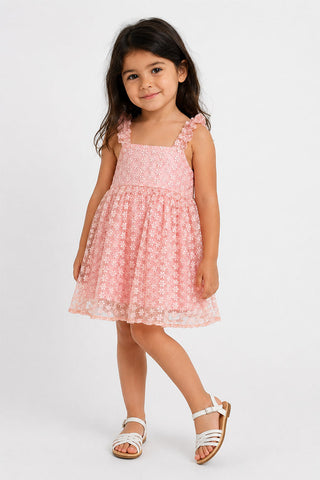 EMBROIDERED LACE DRESS FOR BABY GIRLS