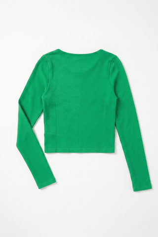ACTIVEWEAR RIBBED LONG SLEEVES T-SHIRT FOR WOMEN