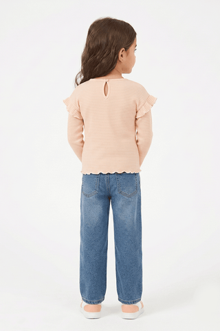 STRIPED RUFFLE T-SHIRT FOR BABY GIRLS