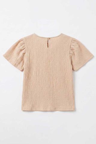 TEXTURED PUFF SLEEVES BLOUSE FOR GIRLS