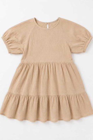 TIERED TEXTURED DRESS FOR GIRLS