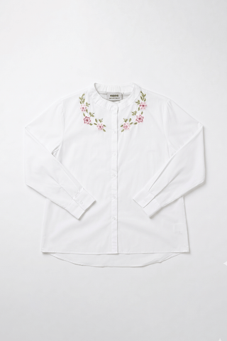 EMBROIDERED BUTTON DOWN SHIRT FOR WOMEN