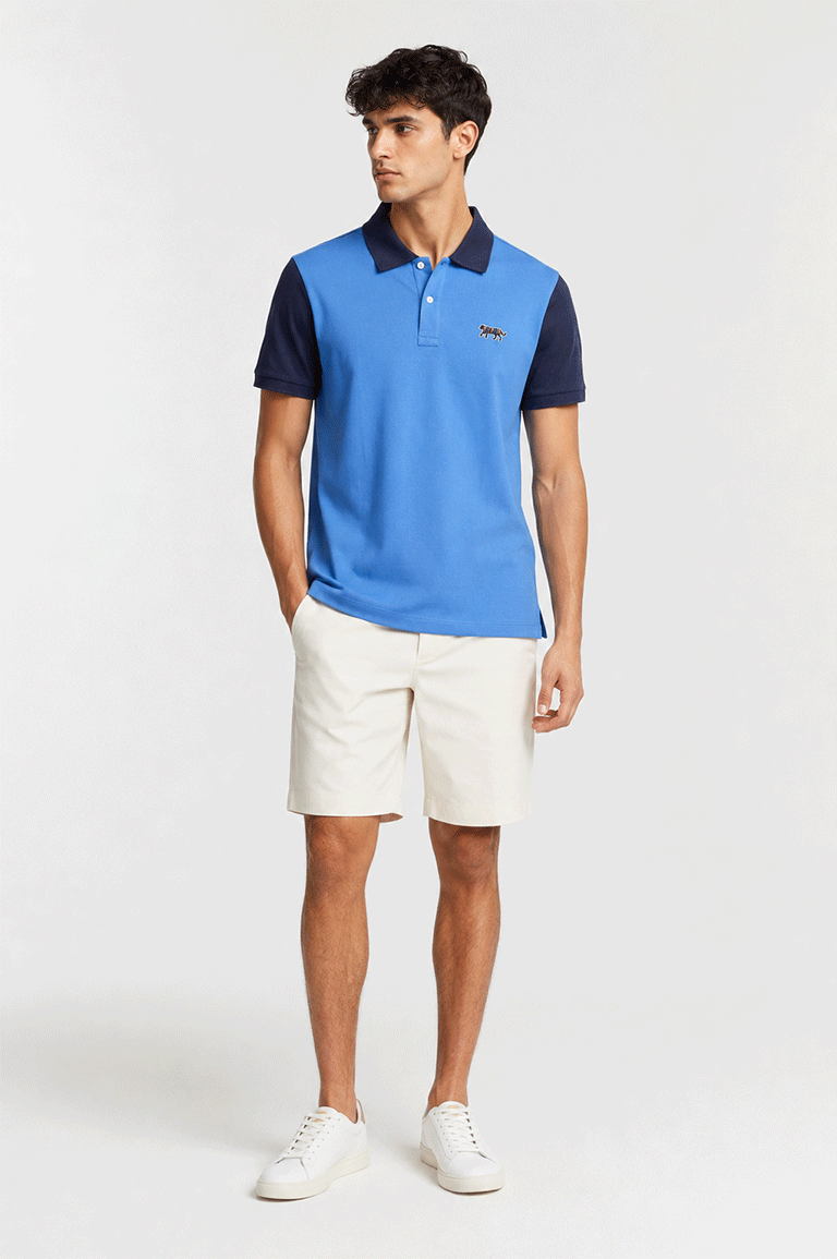 EMBROIDERED WITH CONTRAST POLO SHIRT FOR MEN