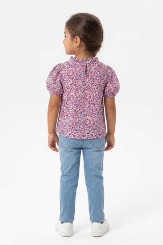 PRINTED PUFF SLEEVE TOP FOR BABY GIRLS