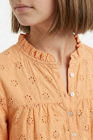 Schiffli Button-Down Blouse For Girl