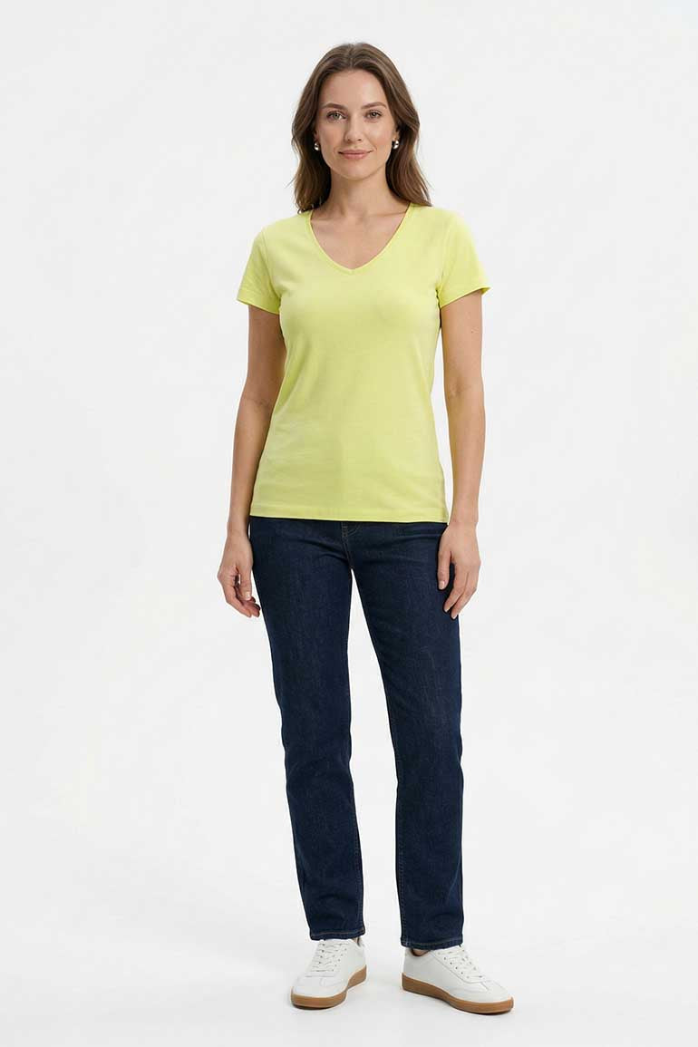 Basic V-Neck T-Shirt For Women