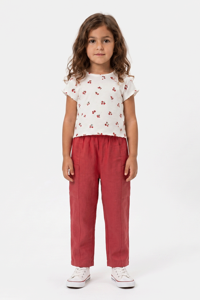 TEXTURED PULL-ON PANTS FOR BABY GIRLS
