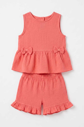TEXTURED CO-ORD SET FOR BABY GIRLS