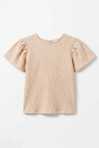 TEXTURED PUFF SLEEVES BLOUSE FOR GIRLS