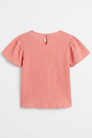 TEXTURED PUFF SLEEVES BLOUSE FOR GIRLS