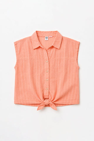 CROPPED BLOUSE WITH KNOT DETAIL FOR GIRLS