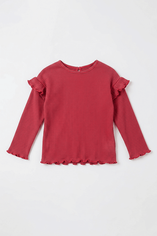 STRIPED RUFFLE T-SHIRT FOR BABY GIRLS
