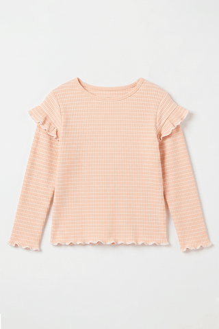 STRIPED RUFFLE T-SHIRT FOR BABY GIRLS