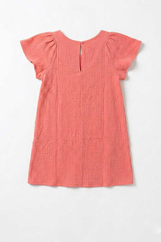 Bow Front Flutter Sleeve Dress For Girl
