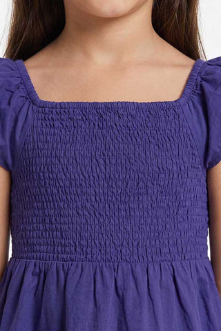 SMOCKED RUFFLE SLEEVES BLOUSE FOR GIRLS