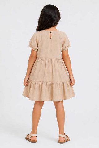TIERED TEXTURED DRESS FOR GIRLS