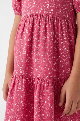 TIERED TEXTURED DRESS FOR GIRLS