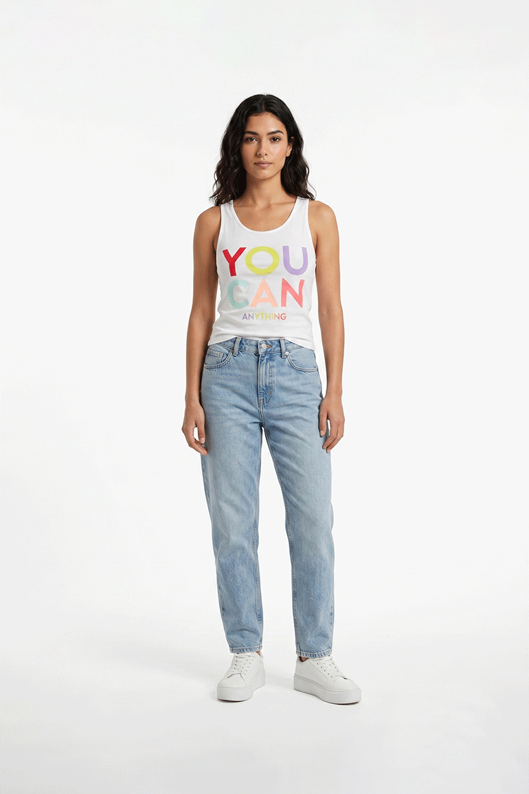 ACTIVEWEAR SLOGAN PRINT TANK TOP FOR WOMEN