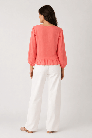 EMBROIDERED PEPLUM BLOUSE FOR WOMEN