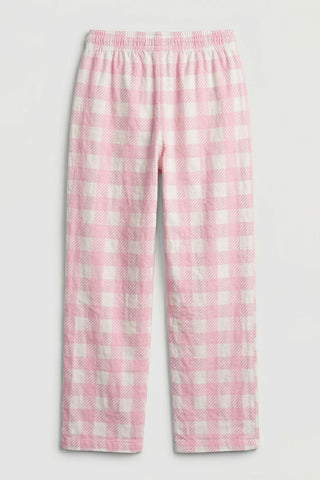 CHECKERED PULL-ON PANTS FOR GIRLS