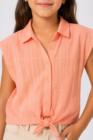 CROPPED BLOUSE WITH KNOT DETAIL FOR GIRLS