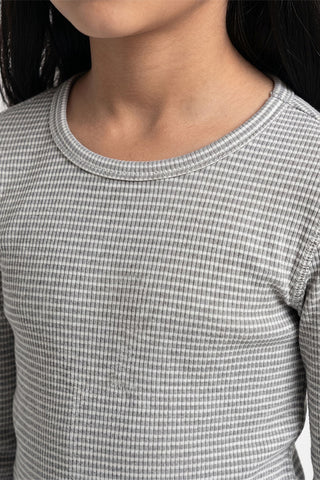 RIBBED FULL SLEEVES T-SHIRT FOR GIRLS
