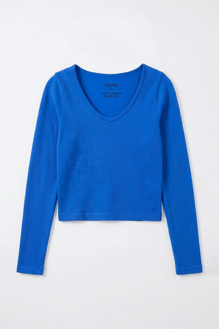 ACTIVEWEAR RIBBED LONG SLEEVES T-SHIRT FOR WOMEN