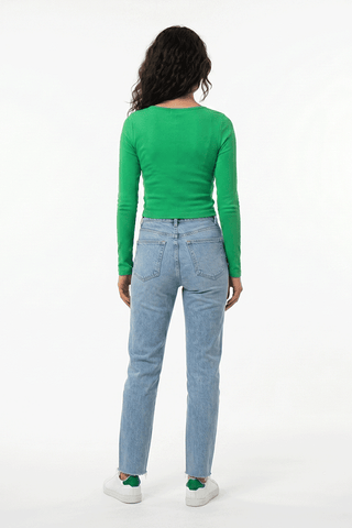 ACTIVEWEAR RIBBED LONG SLEEVES T-SHIRT FOR WOMEN