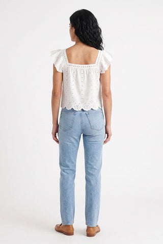 EMBROIDERED RUFFLE BLOUSE FOR WOMEN