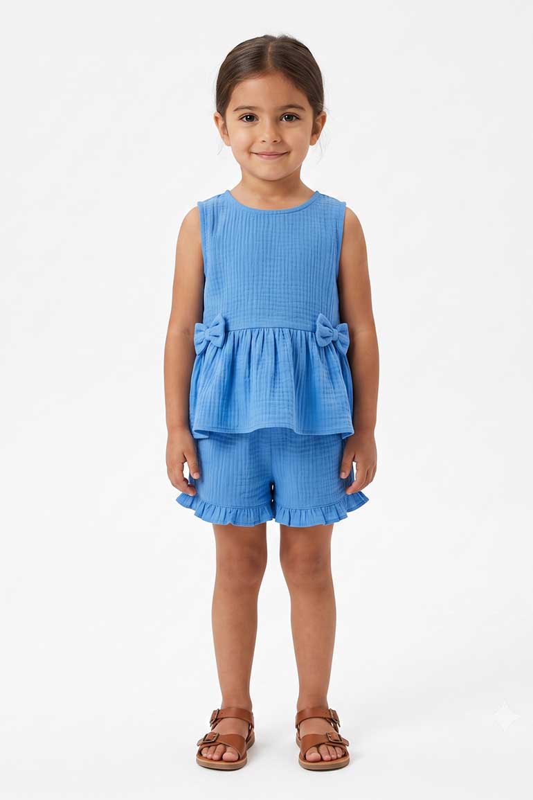 TEXTURED CO-ORD SET FOR BABY GIRLS