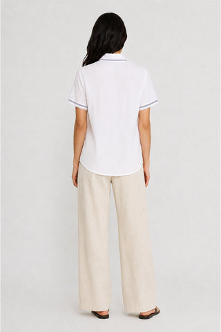 BUTTON DOWN SHIRT WITH CONTRAST STITCH FOR WOMEN