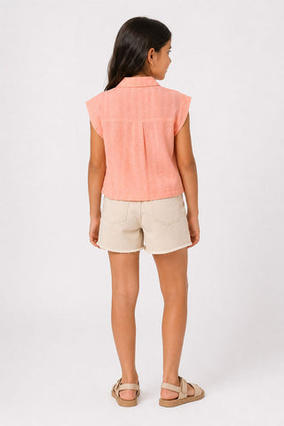 CROPPED BLOUSE WITH KNOT DETAIL FOR GIRLS