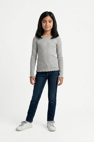 RIBBED FULL SLEEVES T-SHIRT FOR GIRLS