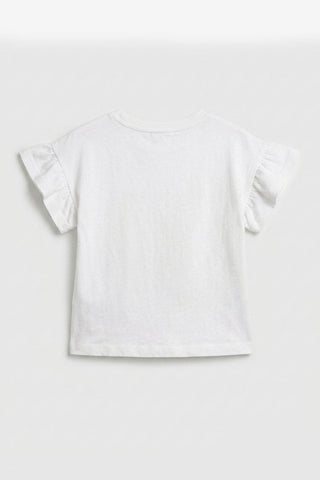 GRAPHIC RUFFLE SLEEVE T-SHIRT FOR BABY GIRLS