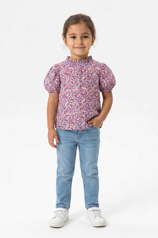 PRINTED PUFF SLEEVE TOP FOR BABY GIRLS