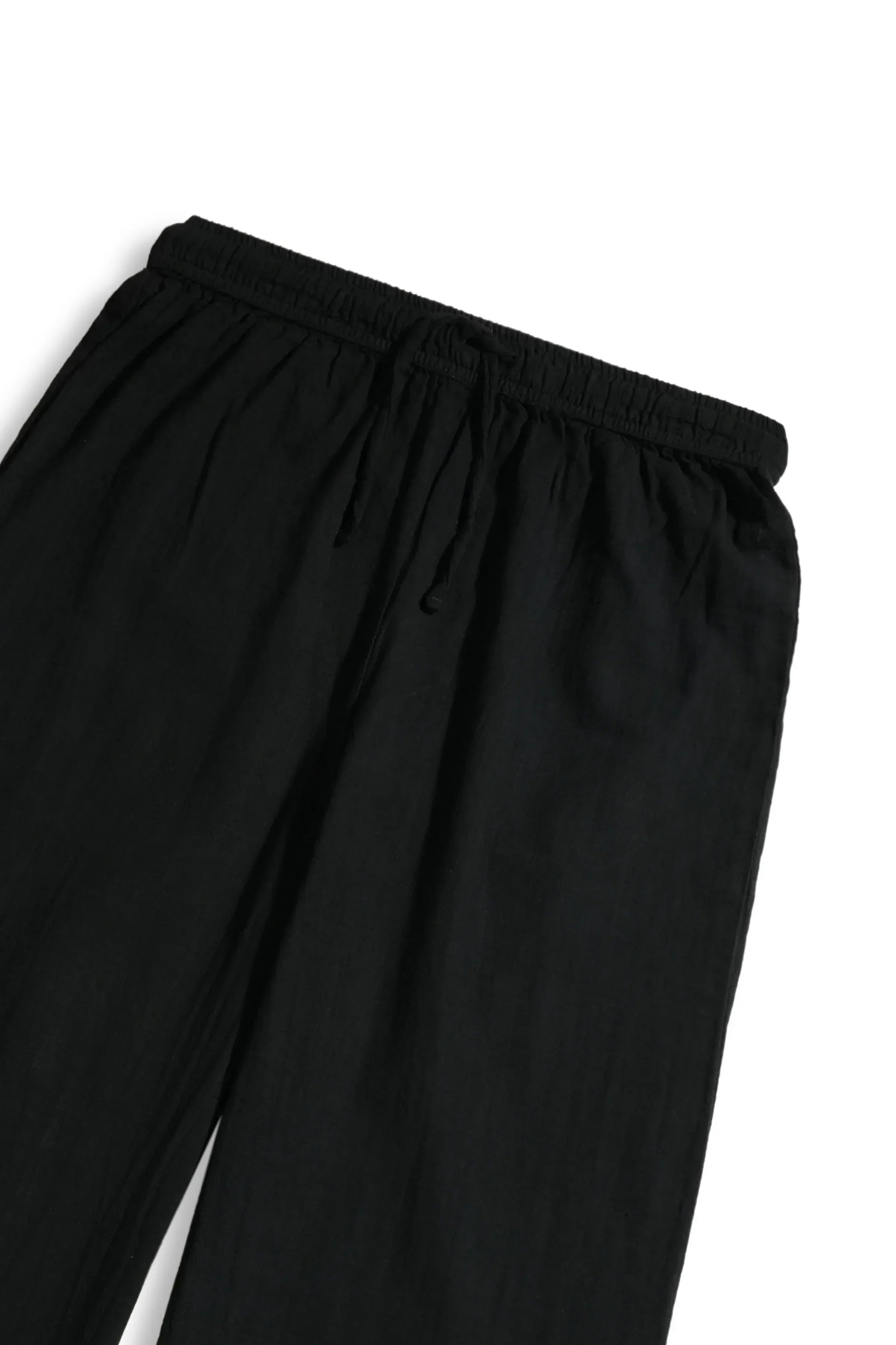 Wide Leg Solid Trouser For Women - Black - Intermix - MEME