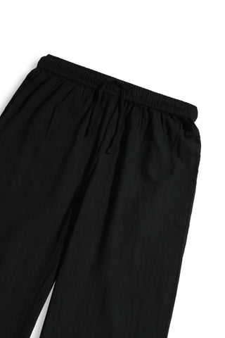 Wide Leg Solid Trouser For Women - Black - Intermix - MEME