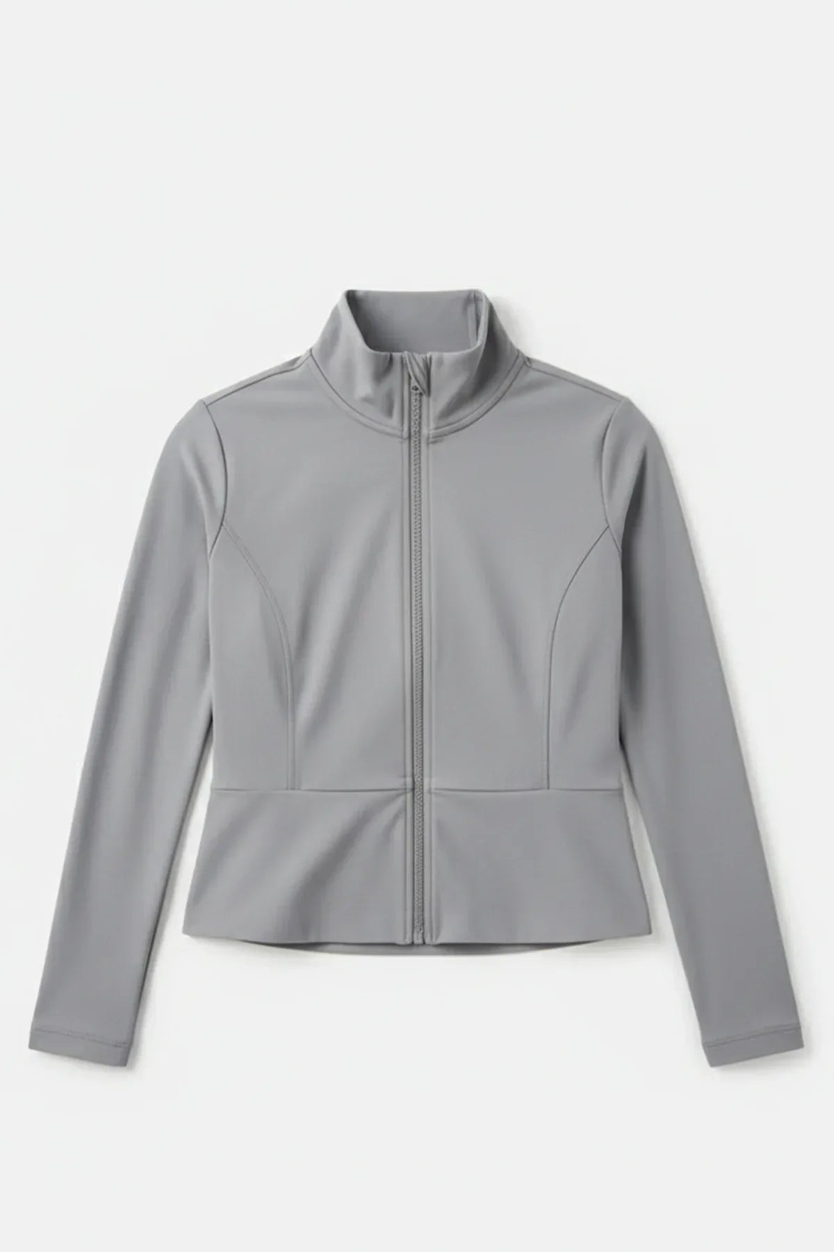 Zip-Up Activewear Jacket For Women - Heather Grey - MEME