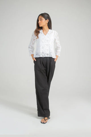 Embroidered Shirt For Women - White - New Arrival - MEME