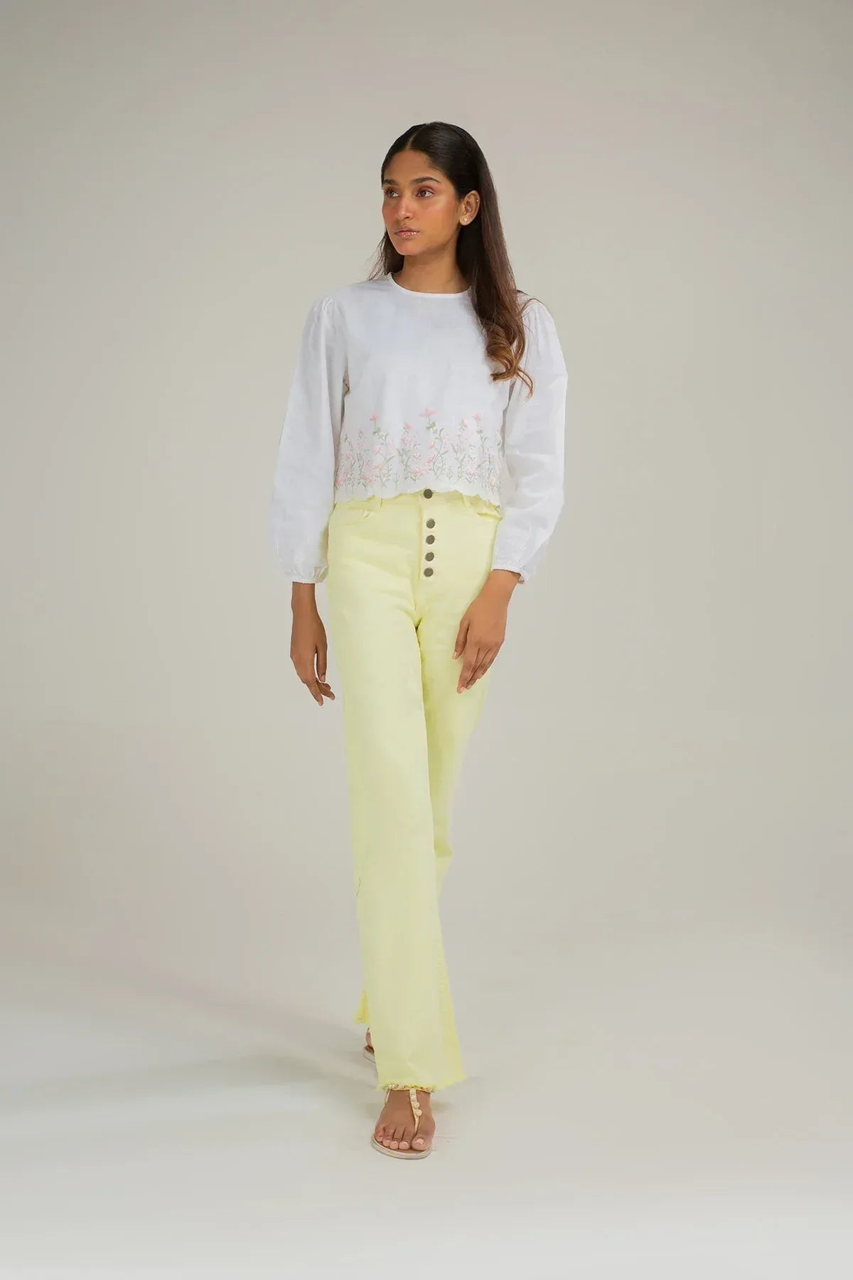 Embroidered Top For Women - White - New Arrival - MEME