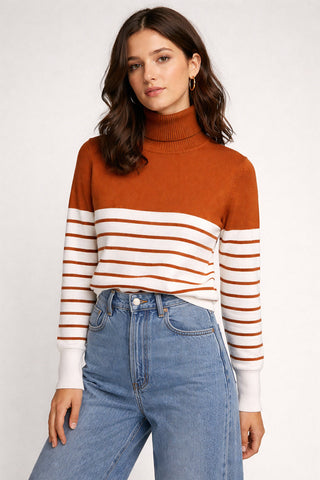 Striped Pullover Sweater For Women