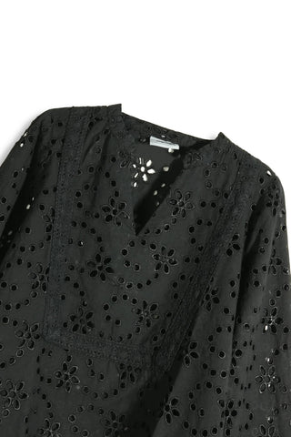 Embroidered Shirt for Women - Black - MEME