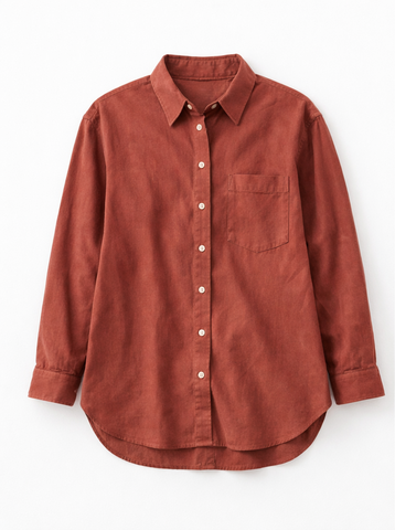 Button Down Shirt With Pocket For Women
