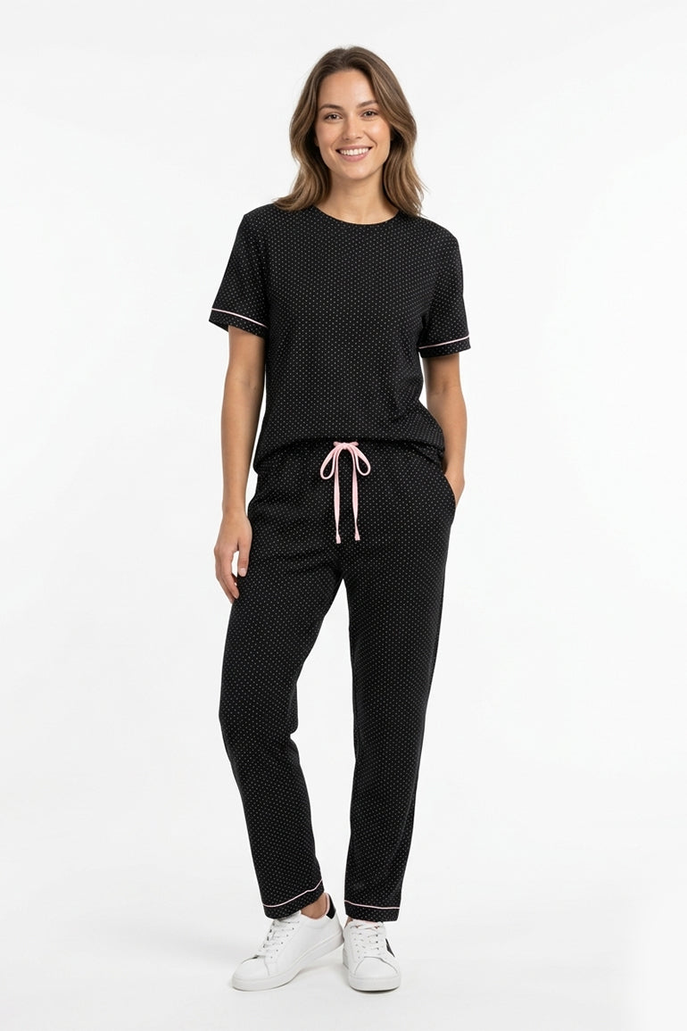 Pj Set  With Piping Detail For Women