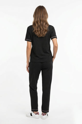 Pj Set  With Piping Detail For Women